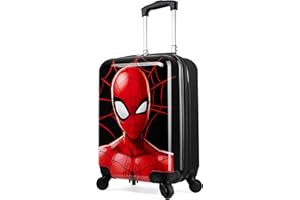 Marvel Spiderman Luggage Carry On Suitcase with Wheels Handle Kids Travel Bag 19" Vacation Essentials