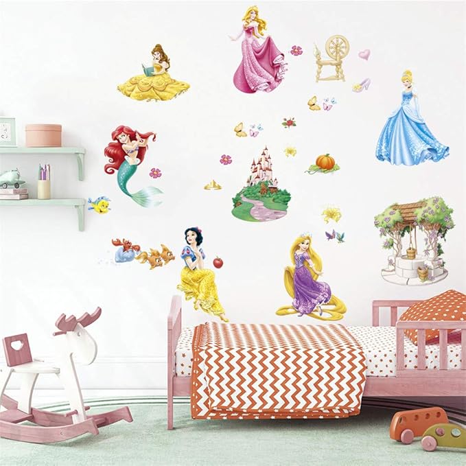 Ufengke Wandtattoo Prinzessin Meerjungfrau Wandsticker Wandaufkleber Schloss Fur Babyzimmer Kinderzimmer Madchen Mobel Wohnaccessoires Wohnaccessoires Deko