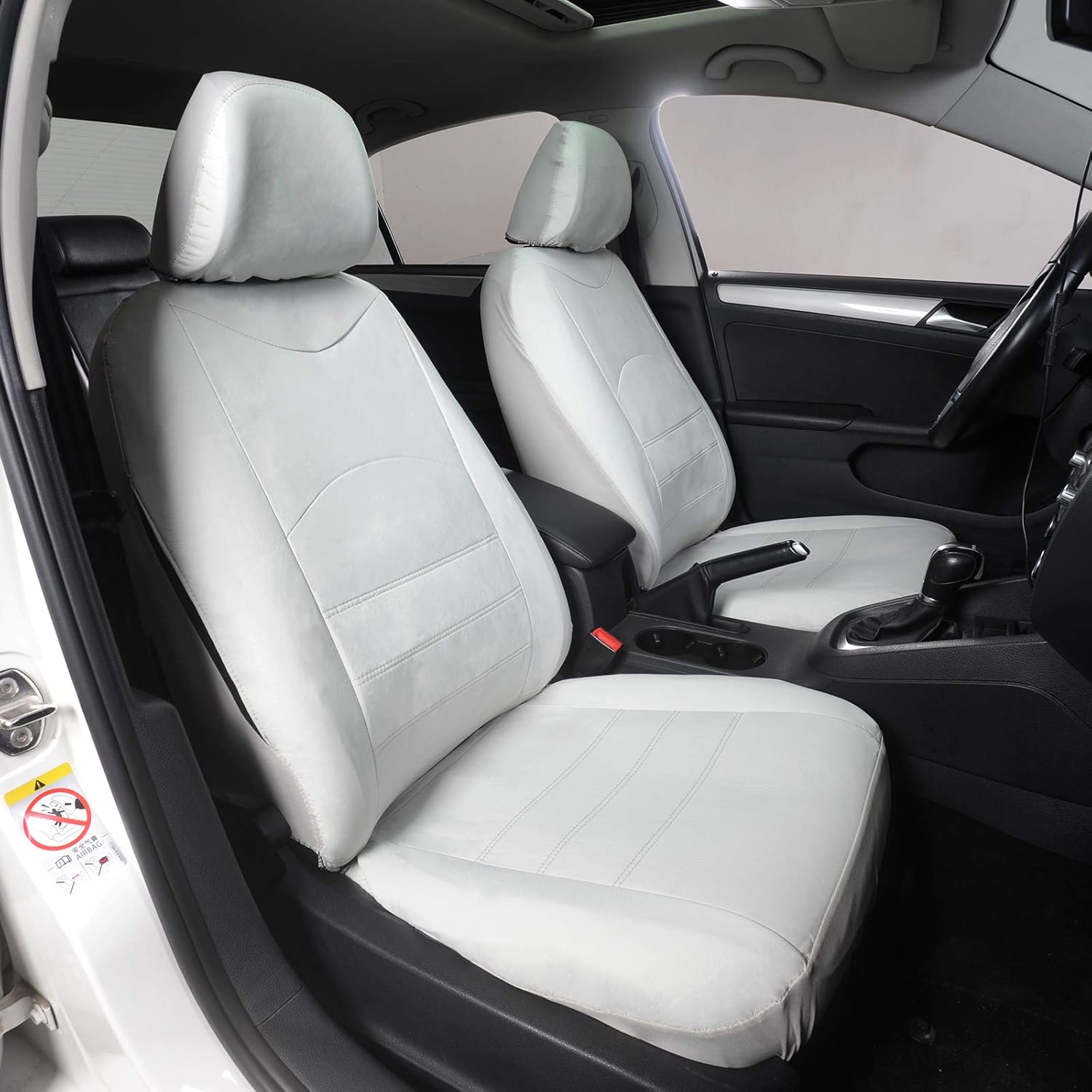 Coprisedili Auto Universali - 2 Posti, Tessuto Poliestere, Nero/Blu - Foto 2