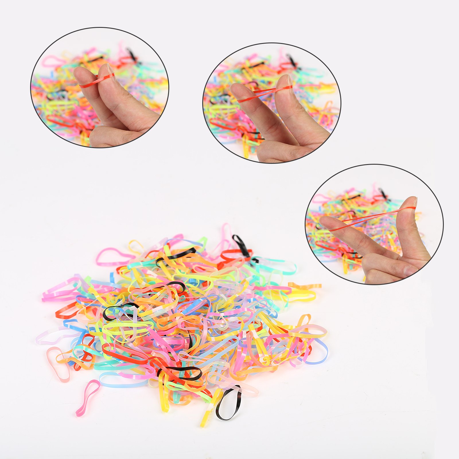 3000 Pcs Multi Color Hair Bands,SEELOK Elastic Braiding Bands Rubber Hair Ties Hair Holder for Kids Baby Girls (Mixed)