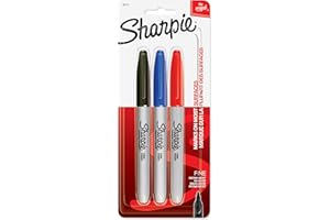 Sharpie Permanent Markers, Fine Point, Assorted Colours, 3 Count