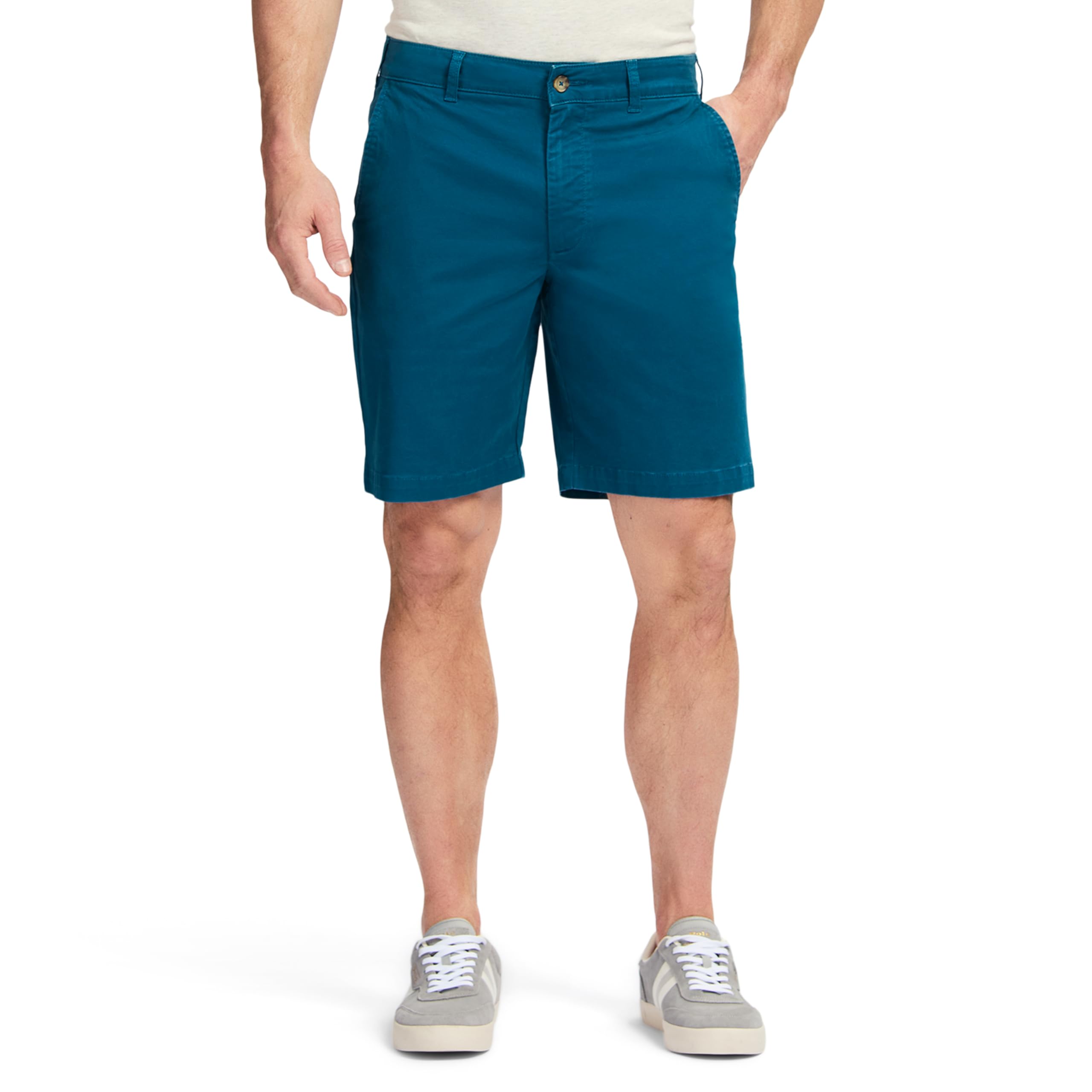 IZOD Men’s Saltwater 9.5″ Flat Front Chino Short, Legion Blue