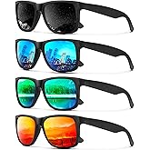 KALIYADI Sunglasses Men Polarized Sun glasses for Mens Womens Classic Matte Black Frame UV Protection 3pack
