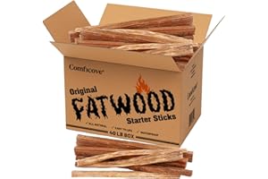 COMFICOVE 40 lbs. Fire Starter Fatwood Sticks Camping Essentials | Great Fire Logs and Fire Starters for Campfires, Wood Stoves, Bonfires, Fireplaces