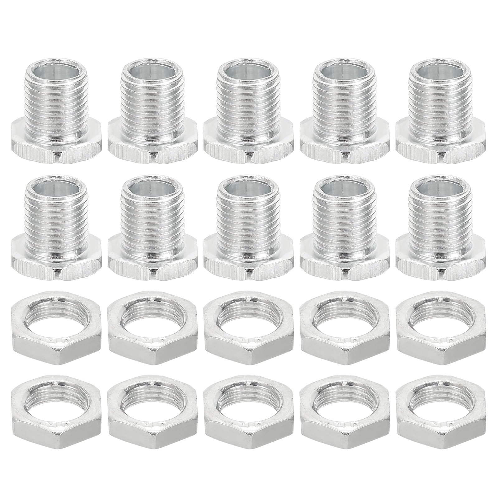 PATIKIL M10x13mm Hex Bolts and Nuts Kit, 10 Set Fine Thread Hollow Screws Assortment Hexagon Head Screw Through Hole Bolt Chandelier Fasteners
