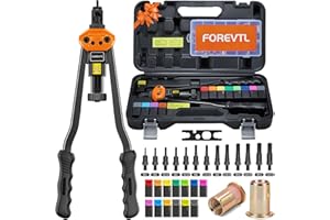 FOREVTL Rivet Nut Tool Kit, 16-Inch Rivnut Tool Kit with 13 Metric and SAE Mandrels, Manual Nutsert Tool with 150Pcs Rivnuts Assortment Kit for DIY, Auto & Metal Repairs