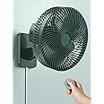10 Inch Oscillating Wall Mount Small Fan with Remote Control and Timer, 4 Speeds, Included Adapter, 60°Adjustable Tilt, High Velocity, 1.8m Cord, Quiet, for RV Bedroom Kitchen Gym, Garage