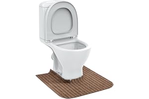 HBGOTL Round Commode Potty Training Mats for Boys, Toilet Training Mats, Potty Training Toilet Rugs, Toilet Rugs u Shaped,Toilet mats for Bathroom,Machine Repeatedly Washable(4 Pack,Brown)