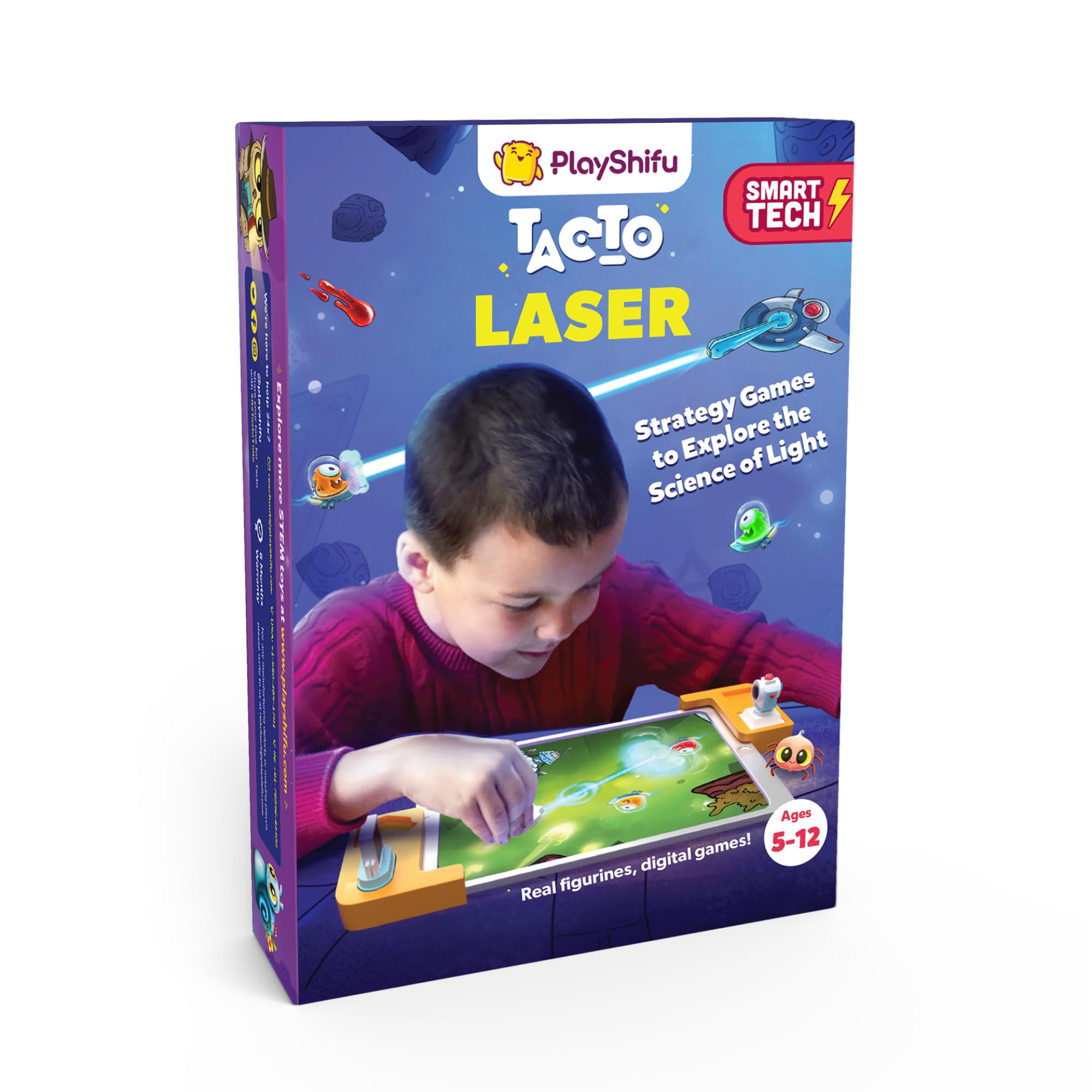 PlayShifu Interactive STEM Toys - Tacto Laser (Kit + App) | Educational Toy Science Kit for Kids | 4 5 6 7 8 Year Old Birthday Gifts | Brain Games & STEM Learning | 200+ Puzzles (Tablet not Included)