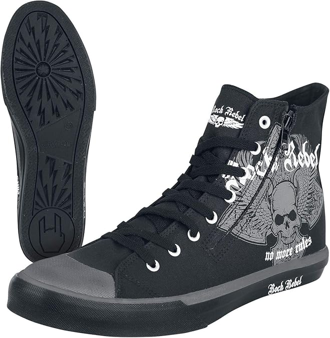 Rock Rebel by EMP Walk The Line Unisex Deportivas Altas Negro
