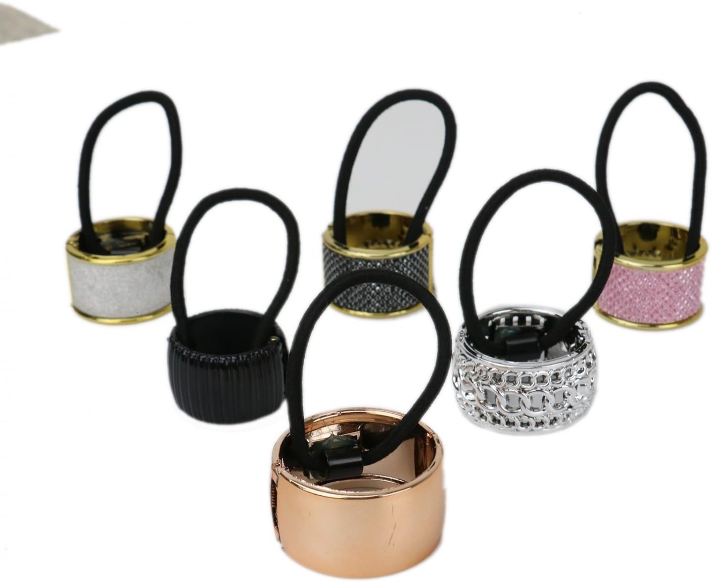 Pomeat Pack of 6 Plastic Cuff Wrap Ponytail Holder Hair Tie Fashion Accessory Set for Women Girls