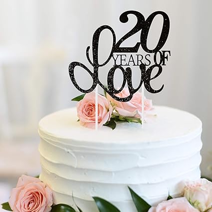 20 Years of Love Cake Topper 20th Happy 