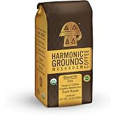 Organic Dark Roast, Functional Mushrooms, Ground Coffee, 14 oz Vacuum Bag