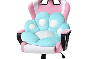 Ditucu Cat Paw Cushion Kawaii Chair Cushions 27.5 x 23.6 inch Cute Stuff Seat Pad Comfy Lazy Sofa Office Floor Pillow for Gaming Chairs Room Decor Blue