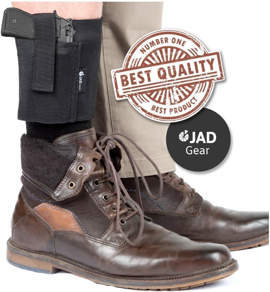 Ankle Holster for Ruger Lcp 380 | Gun Holster for Glock 42, 43, 36, 26, Smith and Wesson Bodyguard .380, .38, Ruger LCP, LC9, Sig Sauer, Small to Medium Frame Guns