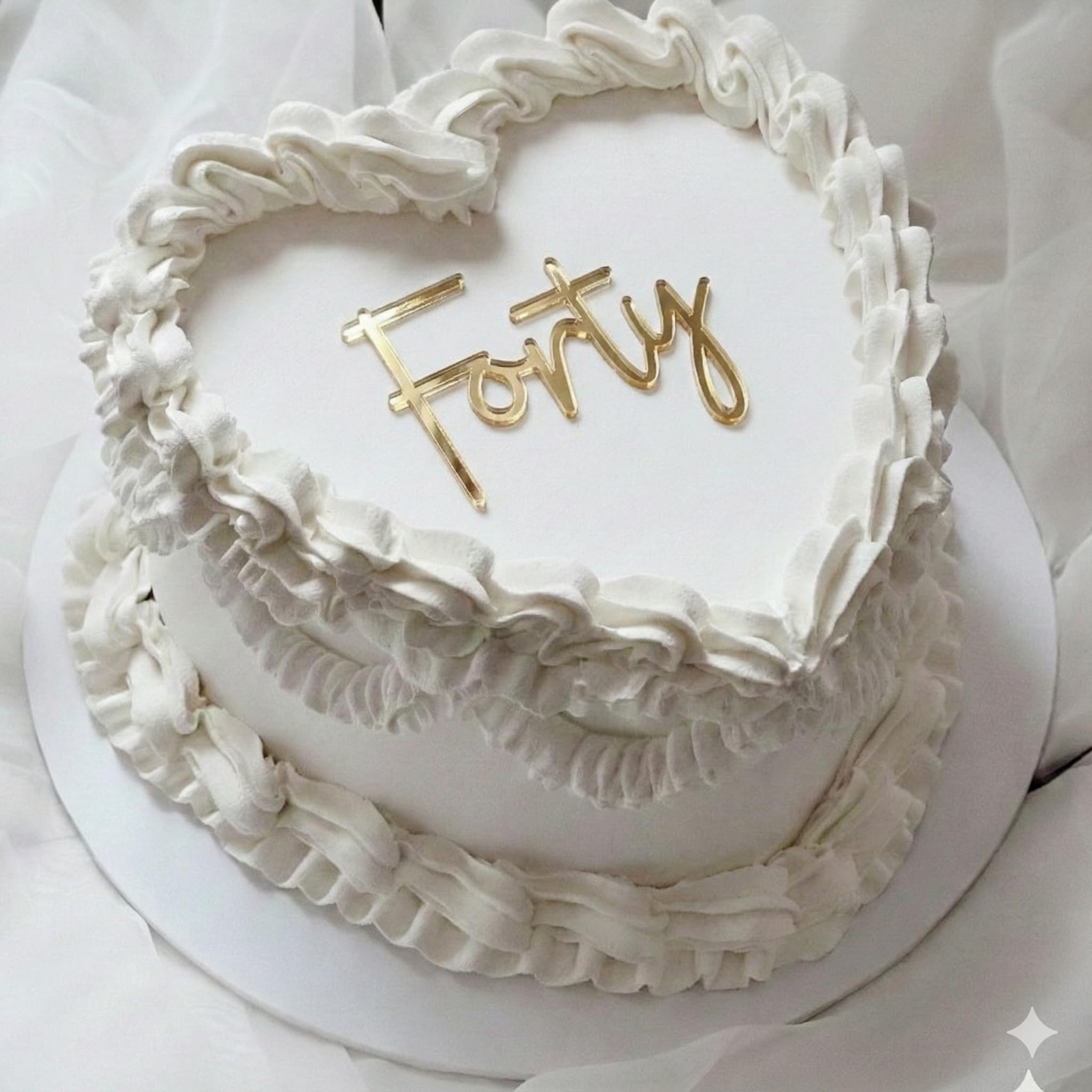 Forty Cake Topper – 40th Birthday Decoration, Gold Mirror Acrylic, 3mm Thick, Premium Laser Cut Charm, Elegant Fortieth Party Décor Lambeth Cake