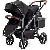 Momcozy ChangeGo Single to Double to Wagon Stroller, 23 Configurations | Carrycot and Seat Included with Large PU Wheels, All-wheel Suspension, and an Extendable UPF 50+ Canopy