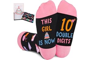 Juesly 5-18 Years Old Birthday Gifts for Girls - Socks for Girls with Pop up Birthday Card, Presents for 5-18 Year Old Grils