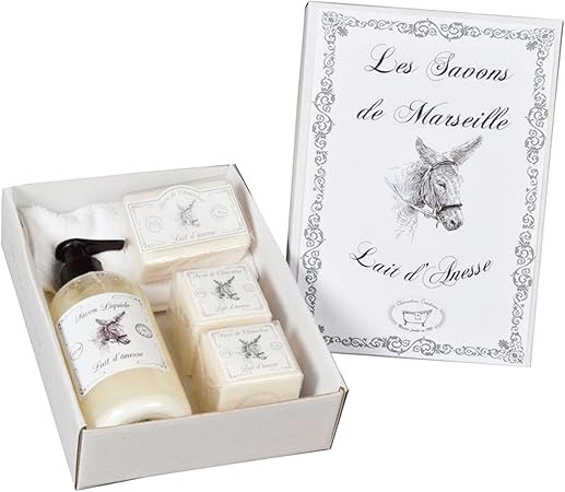 Caja regalo de jabones de Marsella con leche de burra – 5 piezas: Amazon.es: Hogar