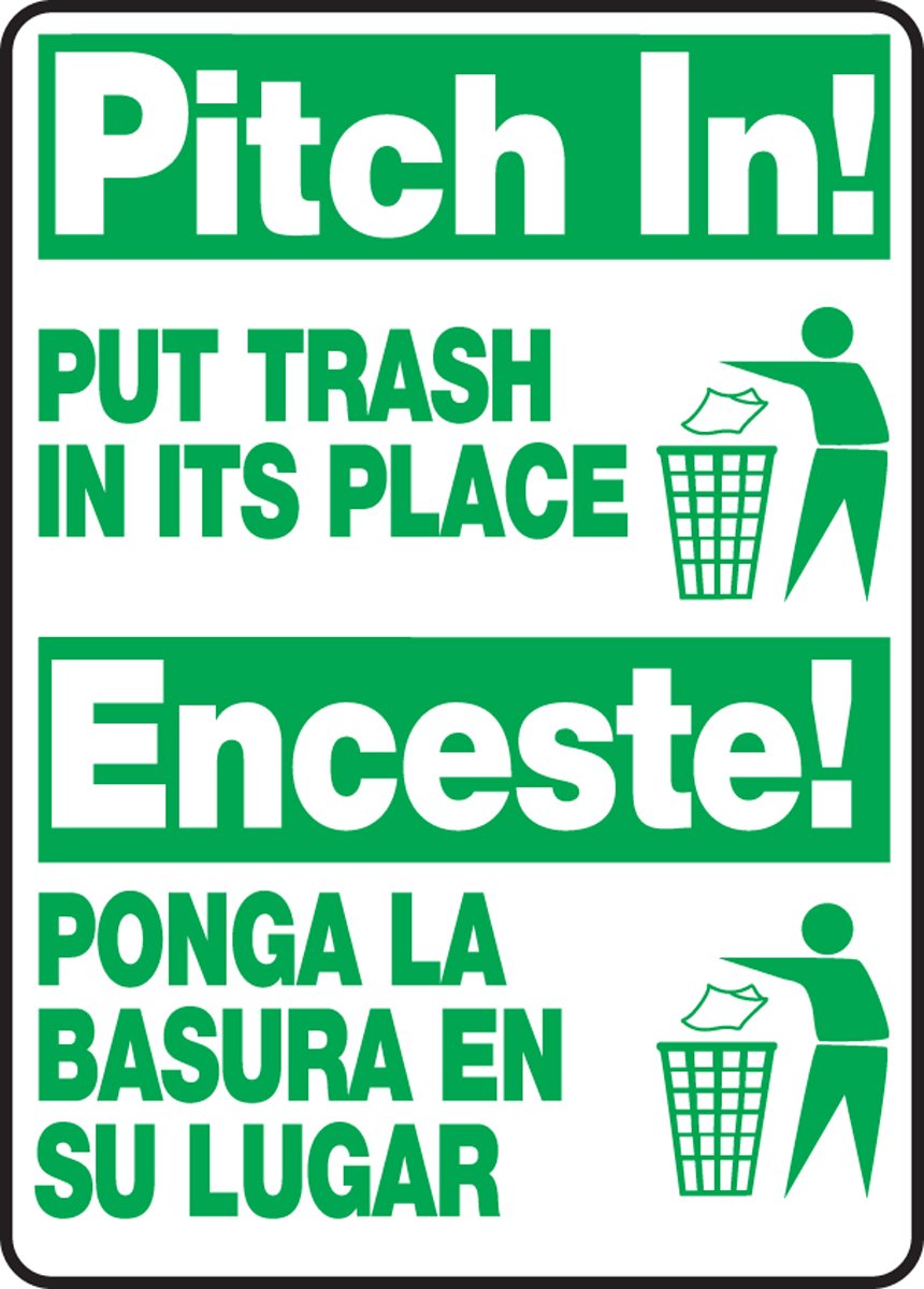 Accuform Signs SBMHSK903VP Plastic Spanish Bilingual Sign, Legend