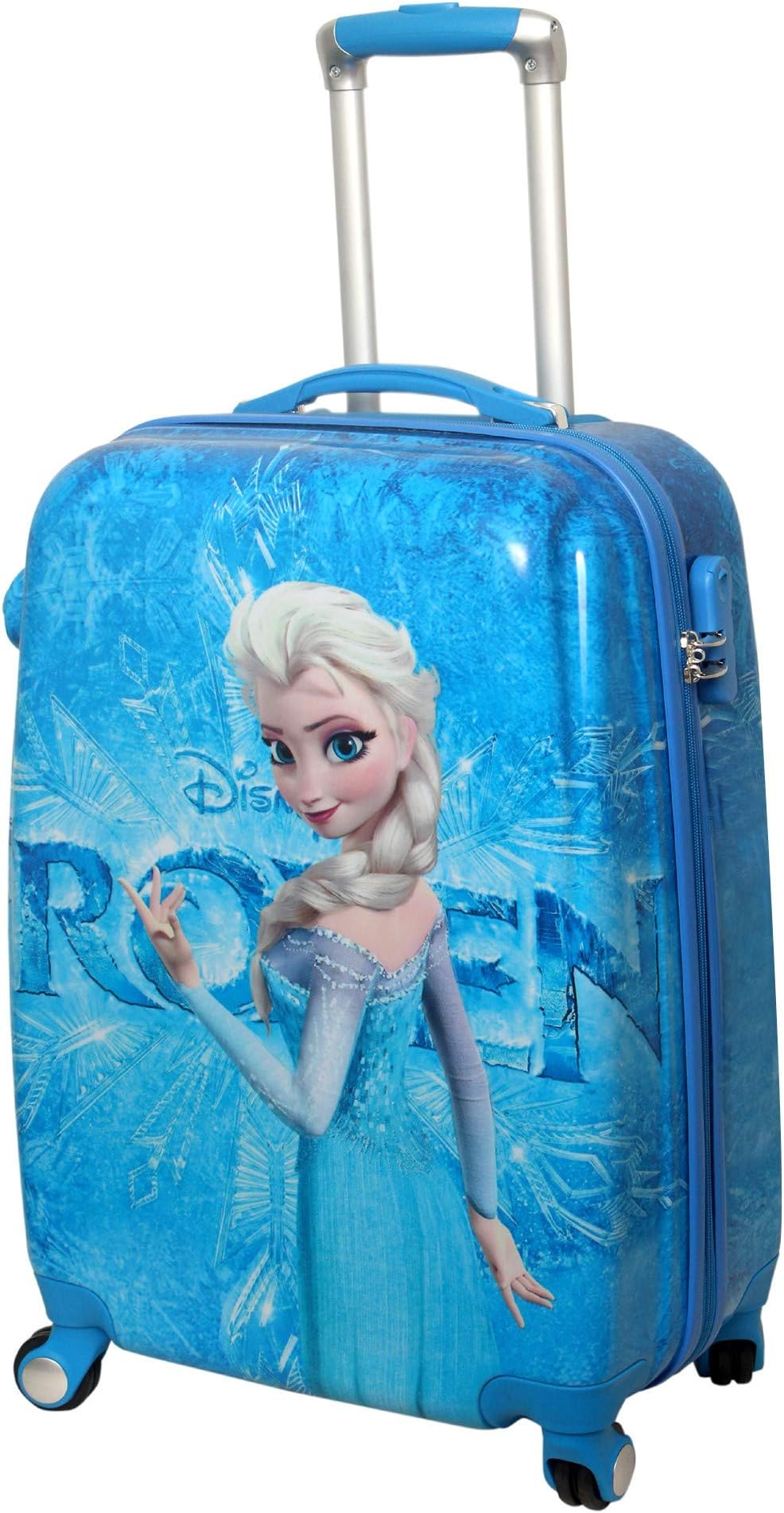 Haven Polycarbonate Non-Breakable Frozen Printed Pattern Trolley Bag (17 inch) - Blue