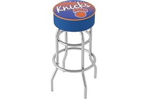 Bar Stool - New York Knicks Hardwood Classics Stool with Foam Padded Seat - Swivel Chair for Game Room, Garage, or Home Bar by Trademark Global