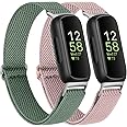 Vancle 2 Pack Elastic Bands for Fitbit Inspire 3 Bands Women, Breathable Adjustable Replacement Stretchy Nylon Loop Wristband Sport Straps Compatible with Fitbit Inspire 3 Fitness Tracker