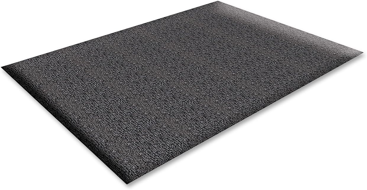 Genuine Joe 70371 Anti-Fatigue Floor Mat, Thick Vinyl, 3-Ft x10-Ft, Black
