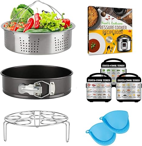 Amazon Com Pressure Cooker Accessories 6 Quart 8 Qt For Instant Pot Steamer Basket Springform Pan Egg Trivet Cookbook Magnets Receipt Ss304 Stainless Compatible With Instapot Duo 6 Qt 8 Quart Kitchen Dining pressure cooker accessories 6 quart 8 qt for instant pot steamer basket springform pan egg trivet cookbook magnets receipt ss304 stainless