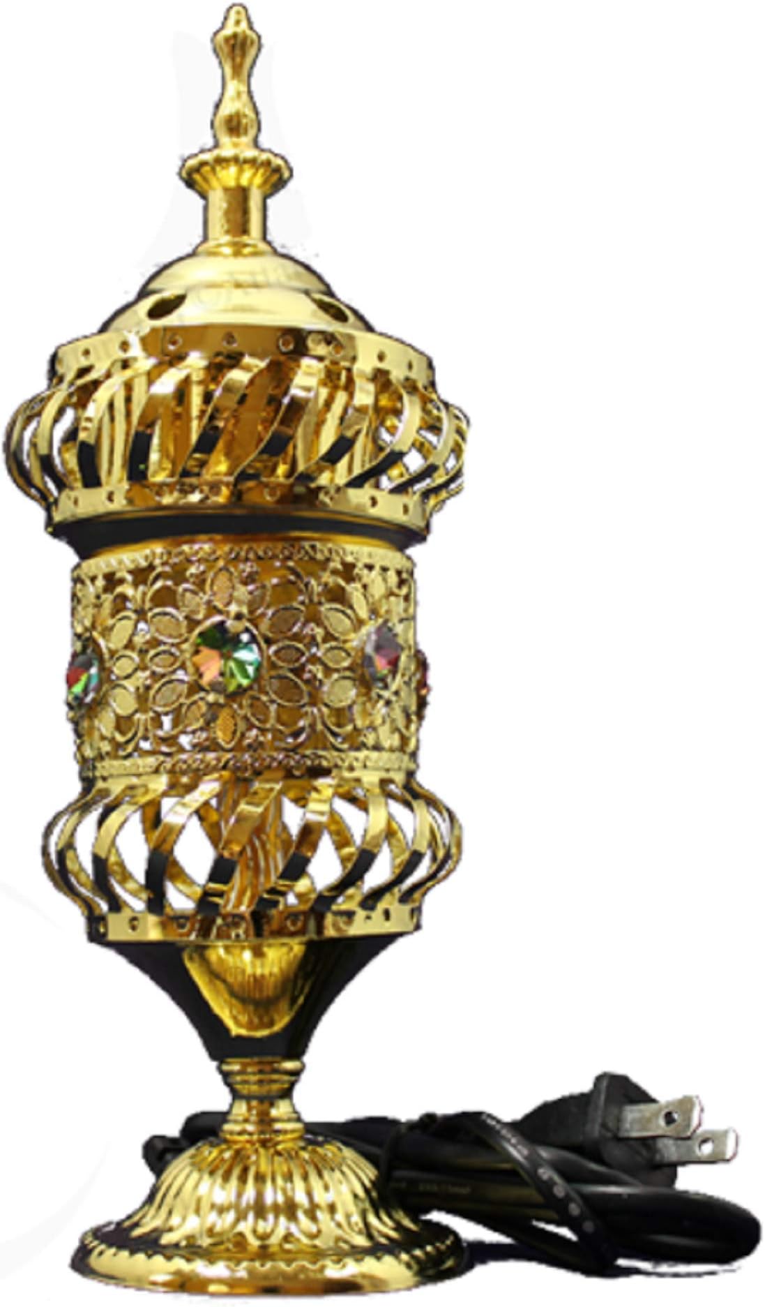 Electric Bakhoor Burner Electric Incense Burner Camphor- Oud Resin Frankincense Camphor Positive Energy Gift - WF-075 - Golden