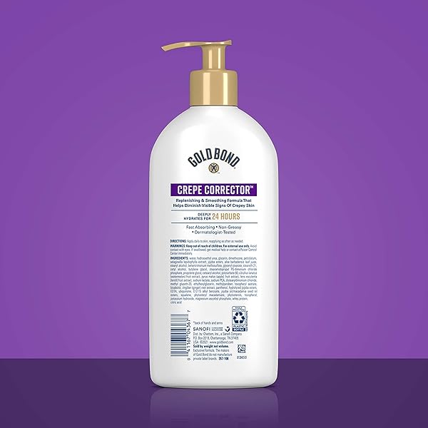 GOLD BOND AGE RENEW CREPE CORRECTOR BODY & FACE LOTION, REPLENISHING & SMOOTHING FORMULA, 14 OZ., PACKAGING MAY VARY