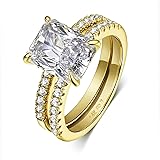 LUCA SMITH 3CT CZ Bridal Set for Women 14K Gold