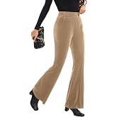 FUNYYZO Velvet Pants Women Flare Pull On Elastic Waist Holiday Outfits