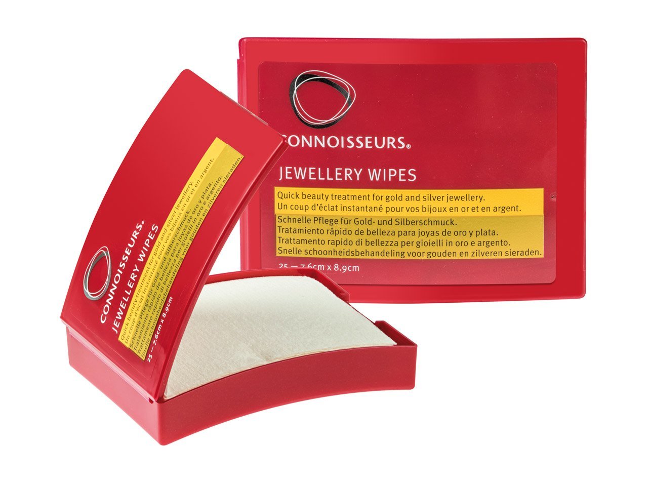 Connoisseurs Jewellery Wipes | 25 Jewellery Cleaning Wipes for Gold & Silver Jewelery | Anti-Tarnish Protective Shield | Dry, Disposable
