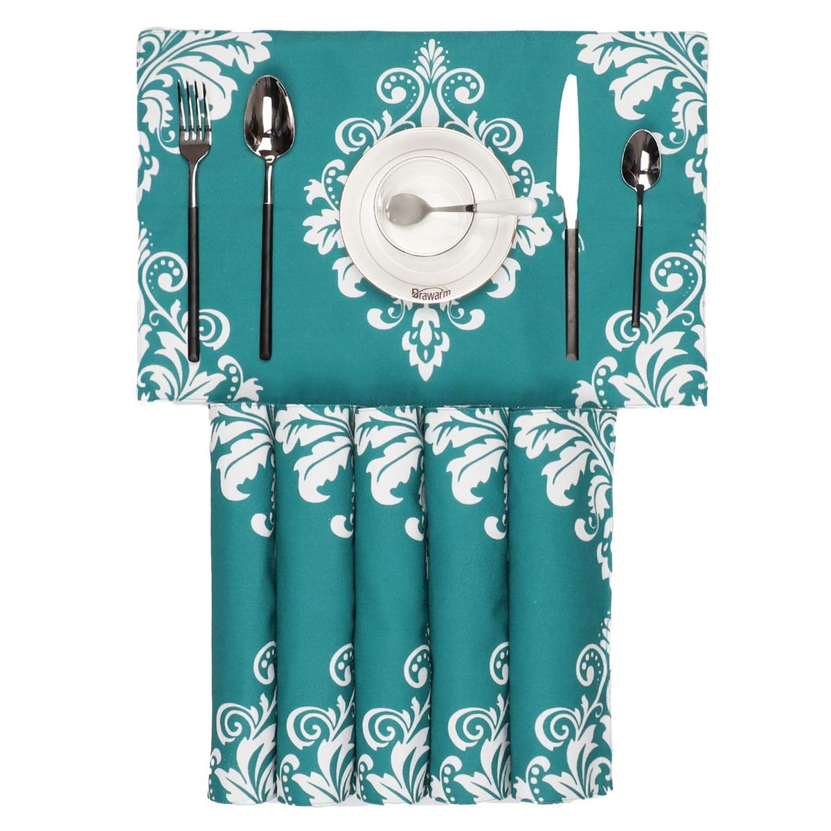 Best teal damask table runner