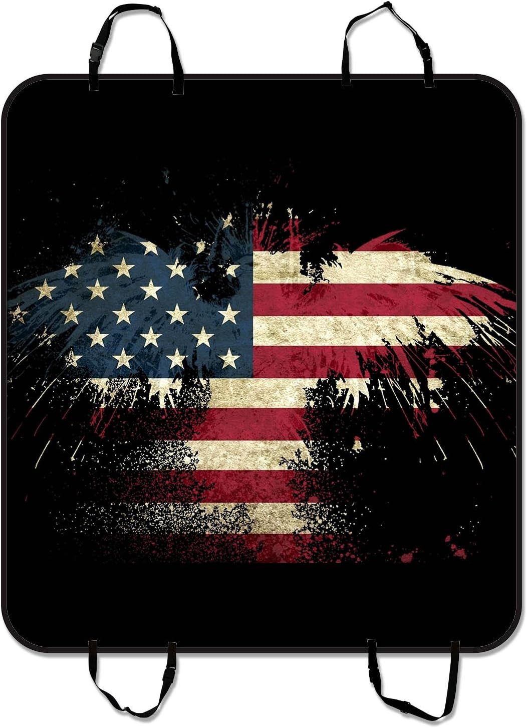 Custom Abstract Bald Eagle American Flag Stars and Stripe Flag Pet Seat Car Cover,Texas Star Dog Car Seat Hammock Car Seat Mat Cargo Mat 54 X 60 Inches