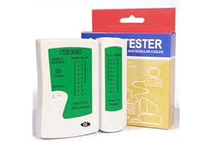 Hiija LAN Network Cable Tester/Continuity Tester for RJ45 RJ11 RJ12 Data Cable Twisted Pair Connections, CAT5/CAT6/CAT7 UTP LAN Wire Test Tool