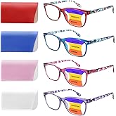 CLASAGA Progressive Multifocus Reading Glasses for Women, Blue Light Blocking Ladies Computer Readers with Spring Hinge.