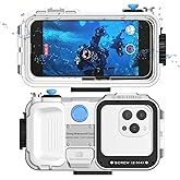 Upgrade Waterproof Phone Case, Underwater Phone Cases for Snorkeling and Diving, [131FT/40M] Professional Scuba Dive Waterproof Phone Case for Most iPhone and Android Underwater Photo Video