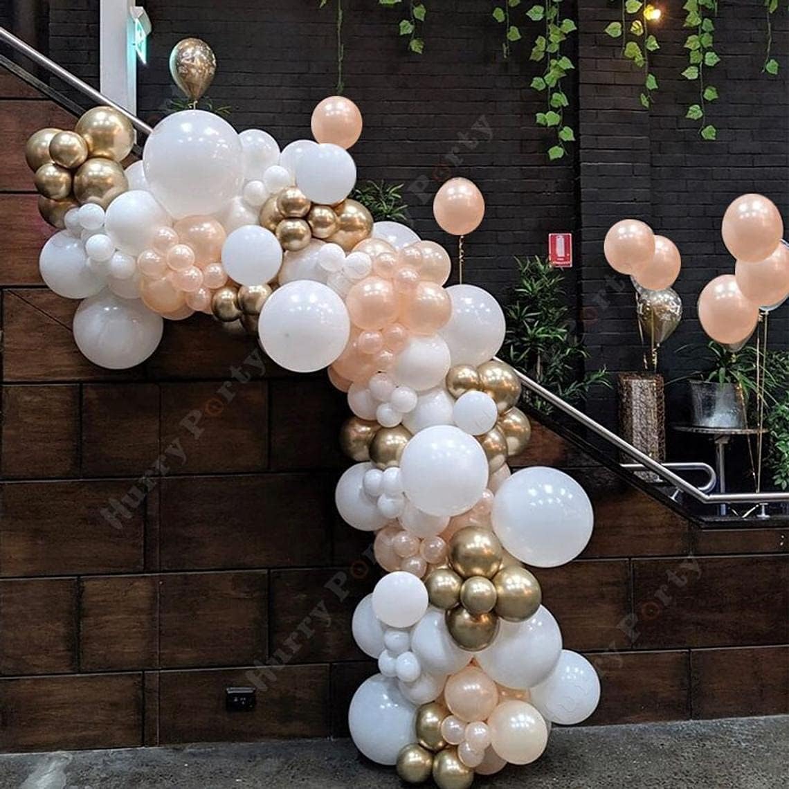 Eanjia Peal Latex Balloons 100pcs Bulk Pack of Thicken Latex Balloons 3.2g for Birthday Wedding Party Decorations, Good Round Shape ,Easy to Tie ,Vivid Clear,Real Shot (Champagne gold, 12inch): Toys & Games