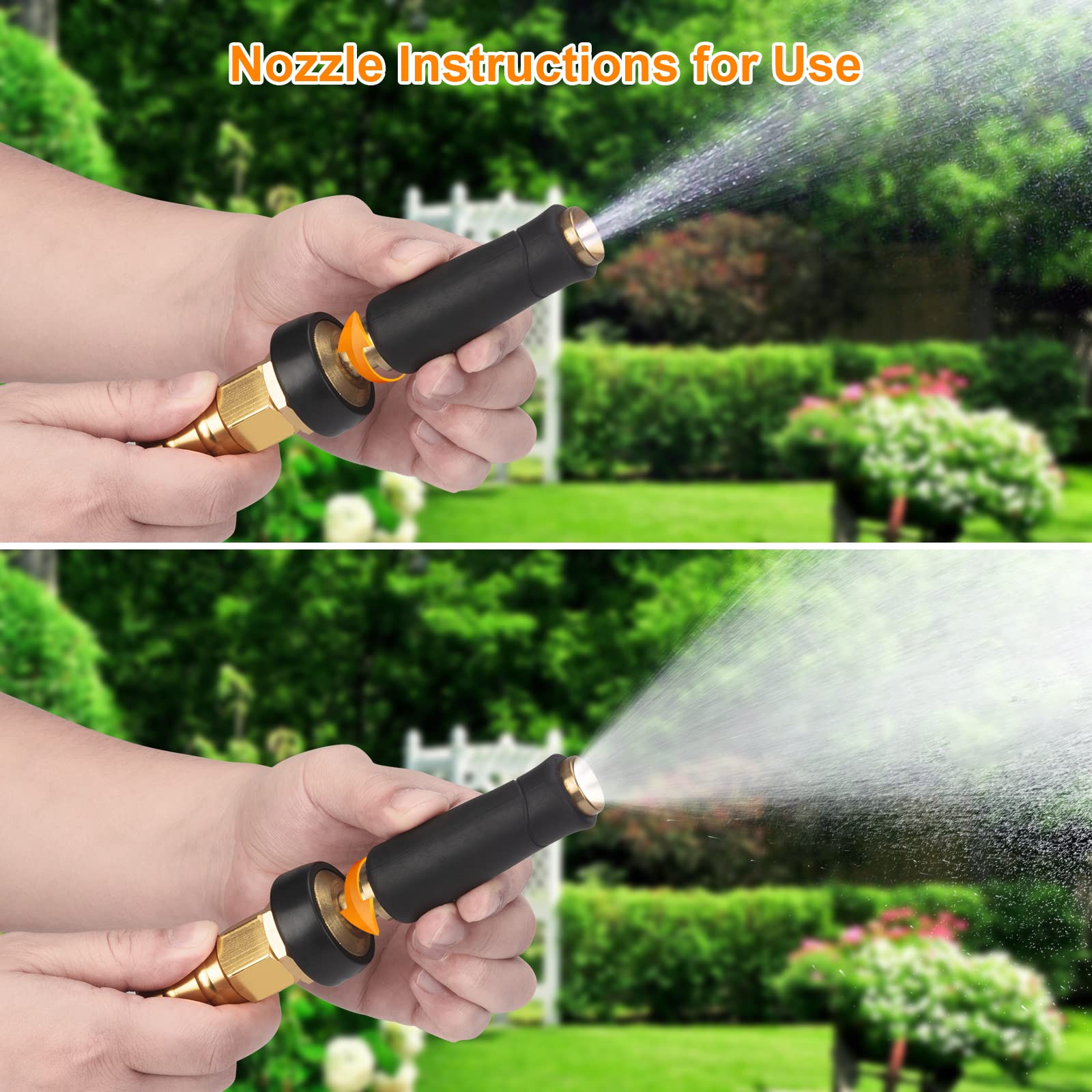 Rosy Earth 100 FT Garden Hose Expandable - 304 Stainless Steel Water Hose 100 FT - Heavy Duty Flexible Kink Free Hose, no Bite