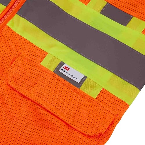 Type 3 Safety Vest Neiko Orange Mesh Safety Vest – High Visibility ...