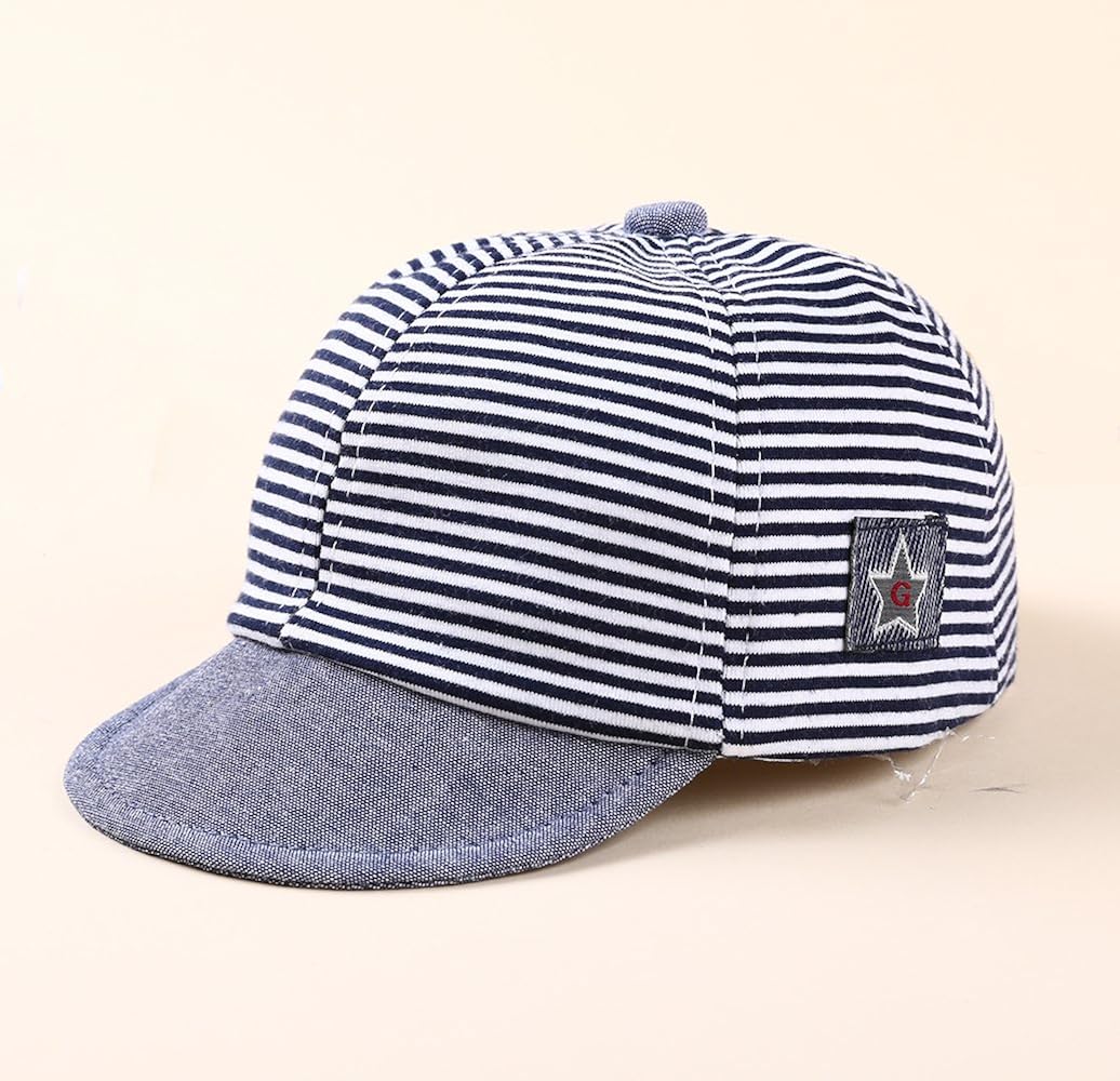 Baby Boy Baseball Cap Striped Sunhat Letter Sun Protection Hat,Sun Hat for Baby Boy and Baby Girl (1, Gray Black): Clothing