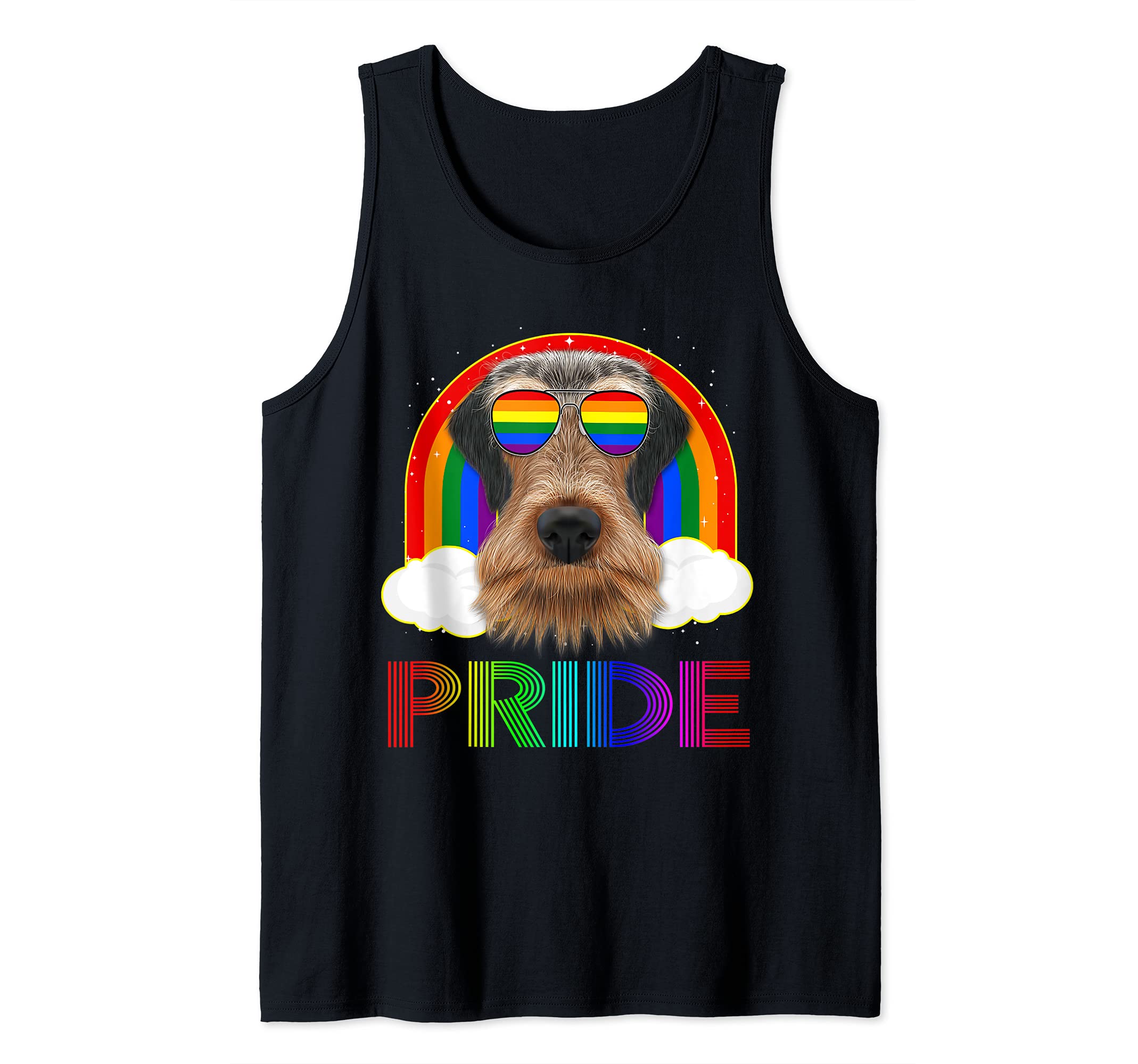 Airedale Terrier Dog LGBT Rainbow Gay Lesbian LGBTQ Pride Tank Top
