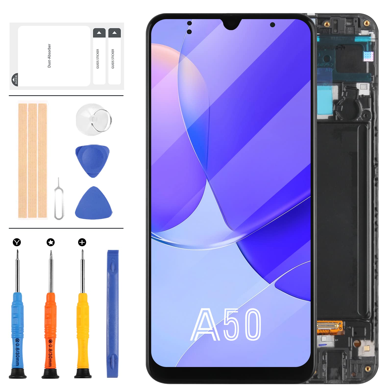 INCELL Screen Replacement for Samsung Galaxy A50 A505 SM-A505F A505FD A505U LCD Display Touch Sensor Digitizer Assembly Glass Panel Repair Parts Kits No Fingerprint Sensor