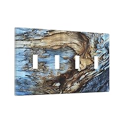 Rustic Tree Bark Blue Wood Country Quad Toggle