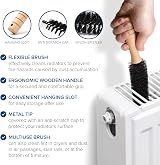 Joeji's Kitchen Radiator Cleaner Brush Set of 2 - Long Flexible Bristles Wooden view 3