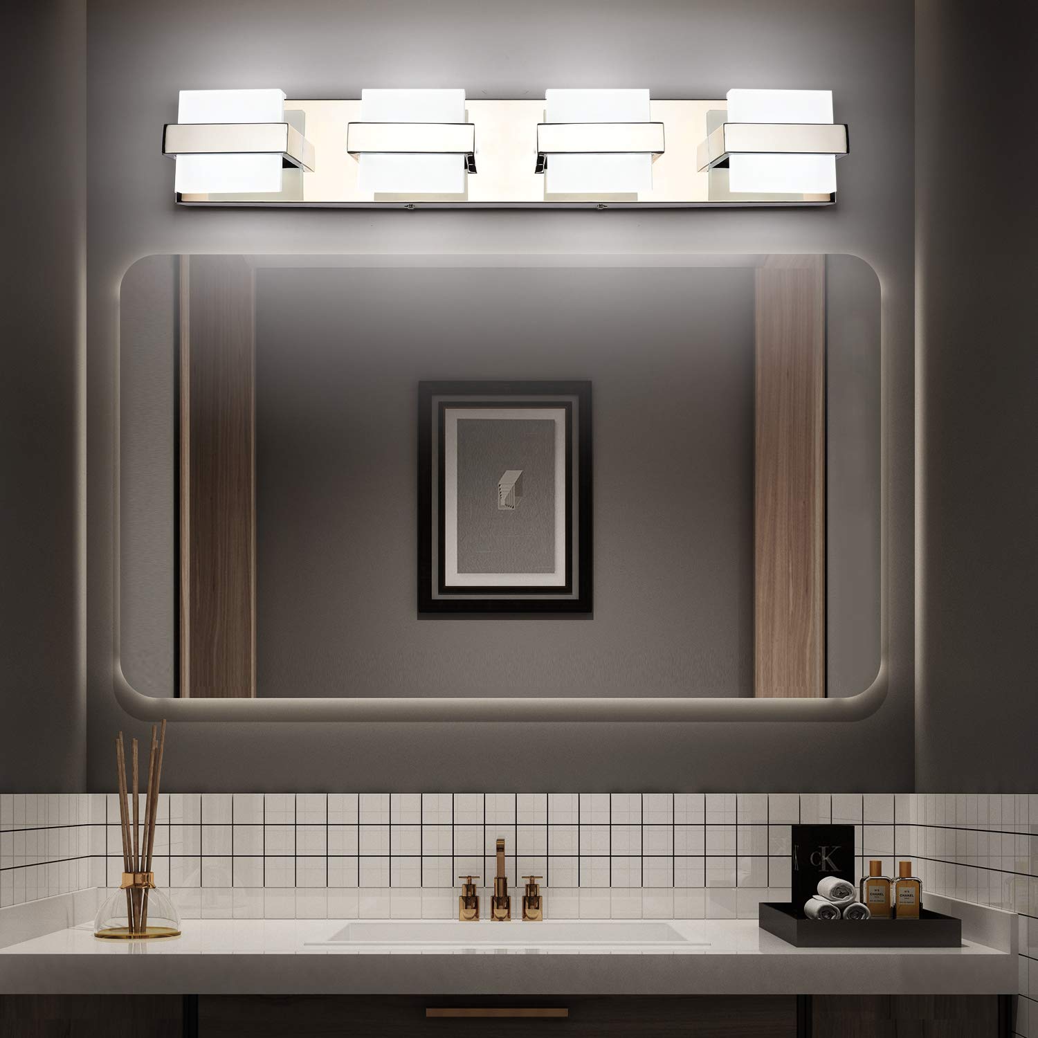 Solfart Led Modern Bathroom Vanity Lights Over Mirror 3 Lights Acrylic Stainless Steel Bath Wall Lighting Tools Home Improvement Wall Lights Swl13562 Nl