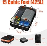 Signstek Car Roof Cargo Bag 1000D PVC Waterproof 15 cu ft with Straps view 2
