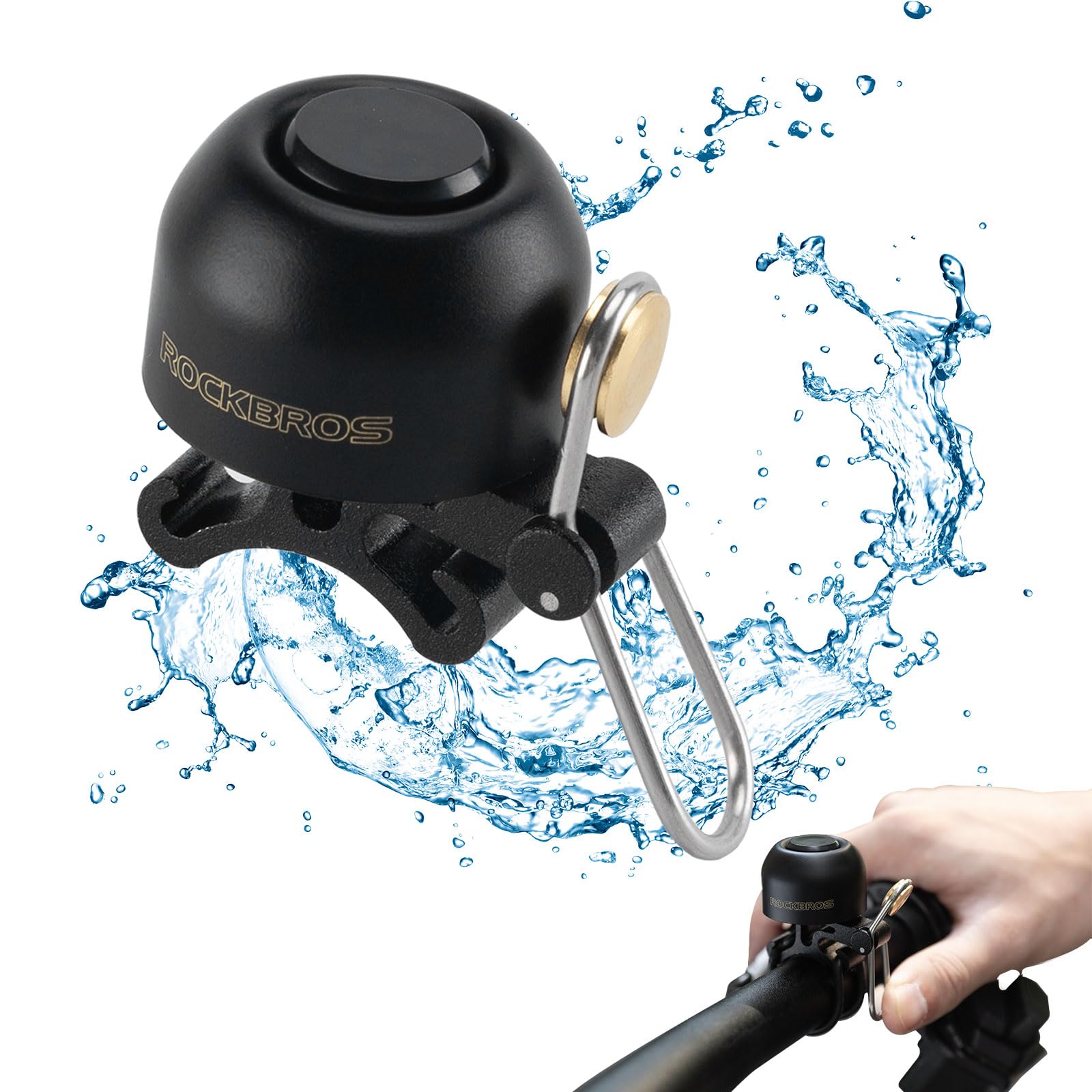 ROCKBROS Bike Bell, Bicycle Bell with Crisp Clear Sound, 100DB Vintage Copper Cycle Bells for Adults Kids,Road Mountain Bike Accessories, Fit for 0.87-1.34 inch Bicycle Handlebars